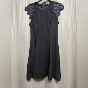 Womens Medium Black a Line Fit and Flare Dress